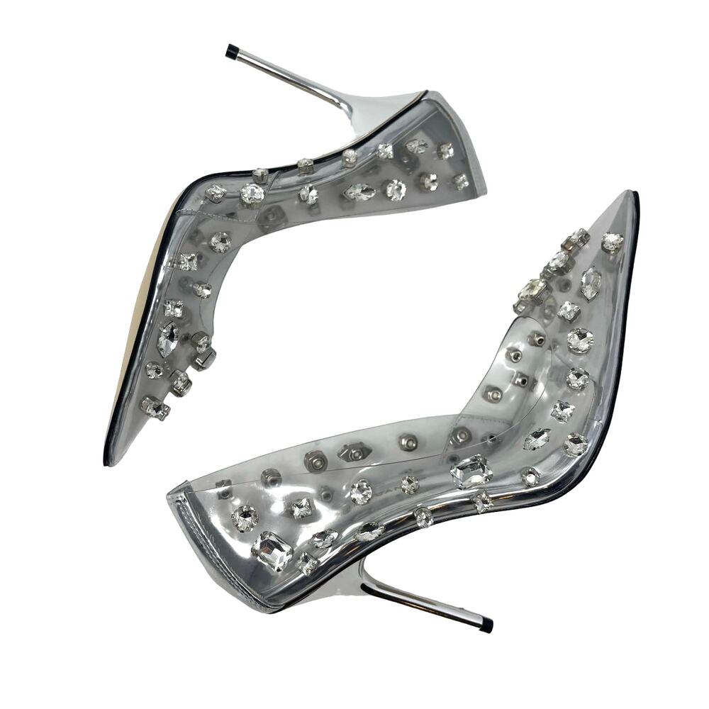 Good American Diamonds Forever Heels Size 10‎ Glass002 GSH008-X - Picture 7 of 12